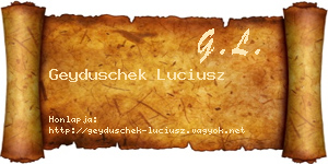Geyduschek Luciusz névjegykártya
